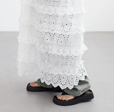 Bullet lace punching long dress