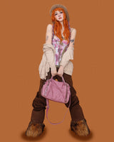 grunge pink stud bag