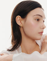 26SS★ Champagne First Moon Silver One-Touch Earrings M