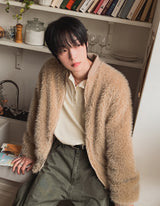 Dense Velour Henley Neck Long Sleeve T-Shirt