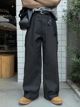 パイントストライプデニムパンツ