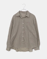 Timin Check Collar Pocket Loose-Fit Long Sleeve Shirt