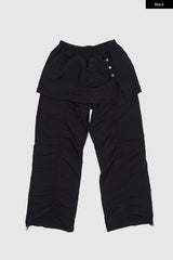 Parkaring layered shirring pants