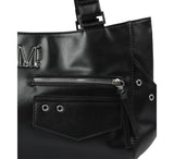 NOVEN ONE SIDE STRAP DOUBLE POCKET LEATHER SHOULDER BAG