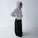 【MADE】winter frill hood zip-up, stripe
