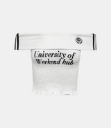 Weekend Varsity Shirring Top