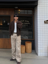 フォールドコップニットジップアップ