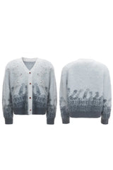 Gradient Rhinestone Cardigan Sweater