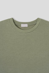 リネン ルーズフィット ラウンド ロングスリーブ Tシャツ (5color) (No.966)