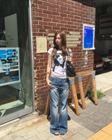 Lowrise rosy bootscut denim pants