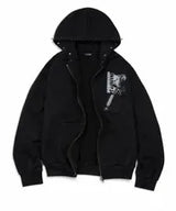 パッチスタッズフードジップアップ (BLACK)
