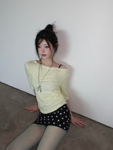 Half-Sleeve One-Shoulder T