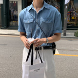 LMN Hey BioWashing Short-Sleeved Denim Shirt (3 colors)