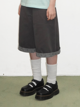 フローラルバミューダパンツ チャコール
