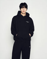 25FW BORDER LINE BASIC LOGO HOODIE BLACK