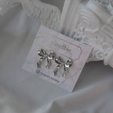 [ILLIT イロハ, NMIXX へウォン Piercing] バレリーナリボンピアス - Silver