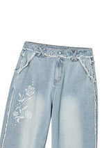 RAW CUT DENIM PANTS (LIGHT BLUE)
