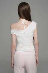 Soft blend layered top, White