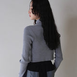 zip cropped knit