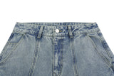 斜め切りワイドデニムパンツ / Diagonal cut wide denim pants