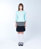 フォールデッド カラーブロック スカート (black)
