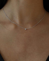 [White gold] ベーシック キュービック ネックレス(M)