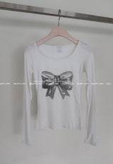 シルバーワン リボンキッチン 長袖Tシャツ