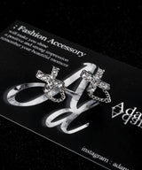 クロスキュービックチェーンピアス