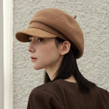 VA Stud Wool Combo Newsboy Cap / Camel