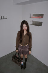 Leopard sweet frill skirt