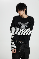 SEXXDEVIL LOGO Striped Layered TEE