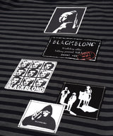 BBD アングザイエティ マルチ パッチ ストライプ Tシャツ (Black&Charcoal)