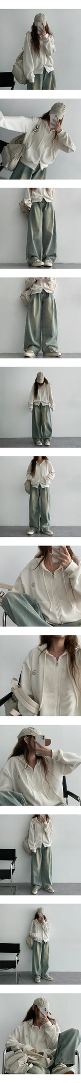 [2nd Length] [S-XL] Gidan one-tuck washed wide denim pants (4 colors)
