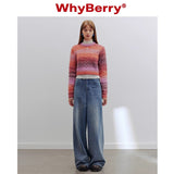 Why Berry 24SS "Lazy Holiday" ハイウエストワイドレッグジーンズレトロノスタルジックルーズパンツ
