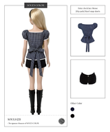 Daisy check lace blouse