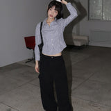 Garner Y2K Slim Fit Gingham Check Long Sleeve Shirt