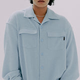 OPEN COLLAR TWEED SHIRT