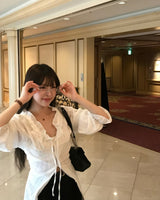 Dohwa Long Off-Shoulder & Strap Long Blouse