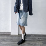 Washed Distressed Wide Shorts