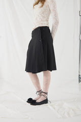 cut out wrap pleated skirt
