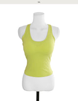 [ cap insert ] scoop two-line halter tank top
