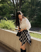 Els Checkered Layered Skirt