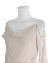 romang drape cut off-shoulder bl tie set