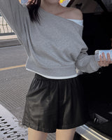 Lacque レザーバンディングショーツ
