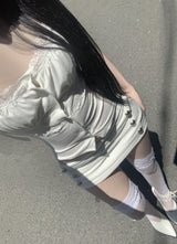トロニーボタン ローウエストスカート(white)