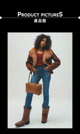 “DOLAT-ABAD” Suede Bowling Bag