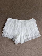 ドリームフレアカンカンレースフリルショーツ (White)