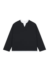 Waffle Layered Henley Long Sleeve