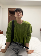 cable cosyharu semi-over knit