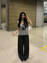 Sunday Home Stripe Lounge Button Wide Pants